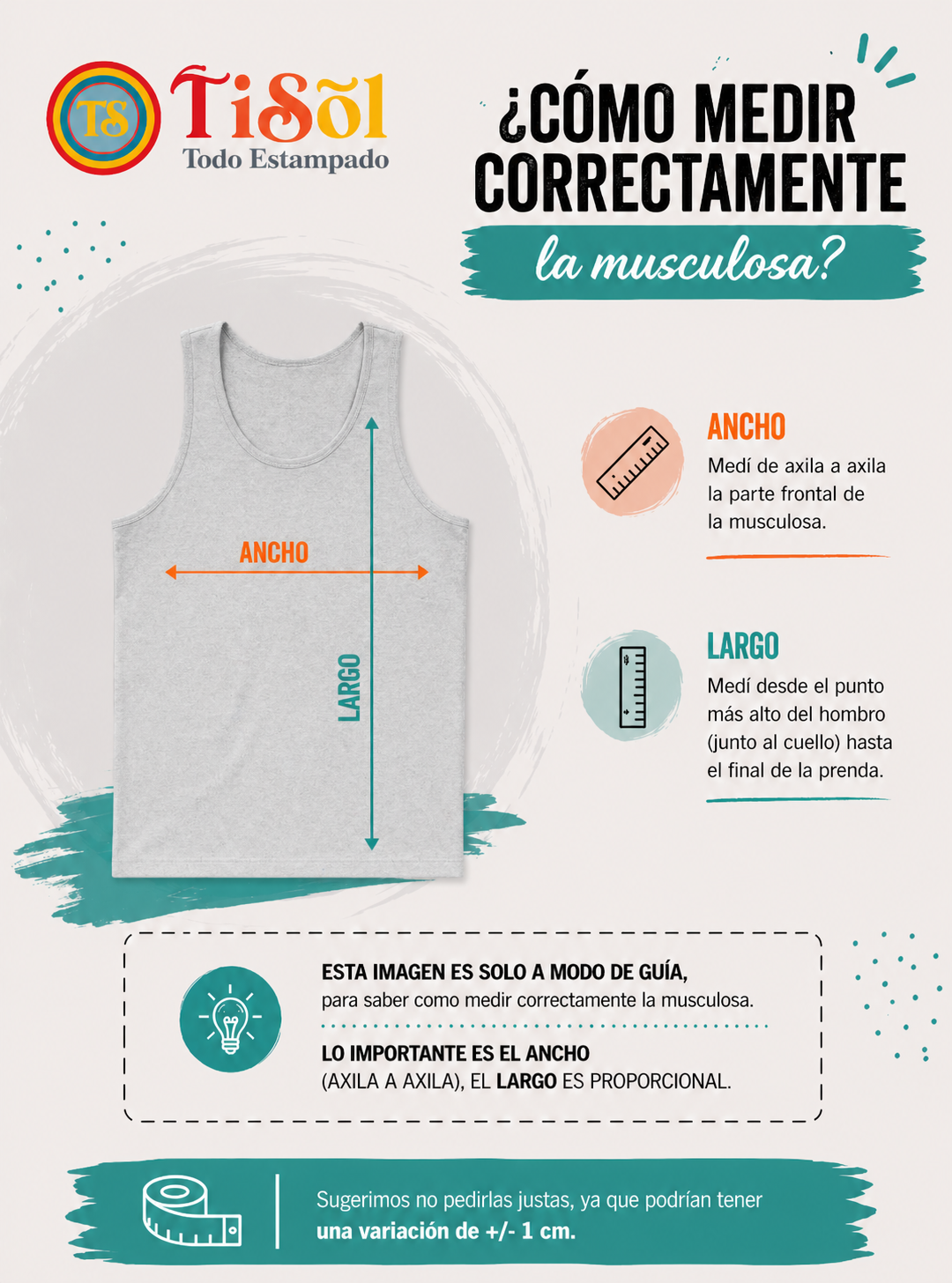 Como medir musculosa para personalizar con diseño DTF