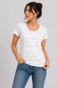 Remera Blanca Dama Para Personalizar con Diseño DTF